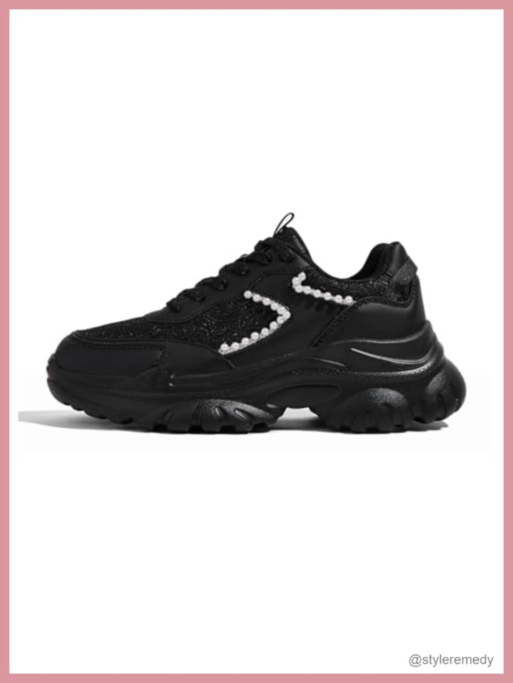 Chunky Fashion Sneakers Dad Walking Shoes Lace Up Platform